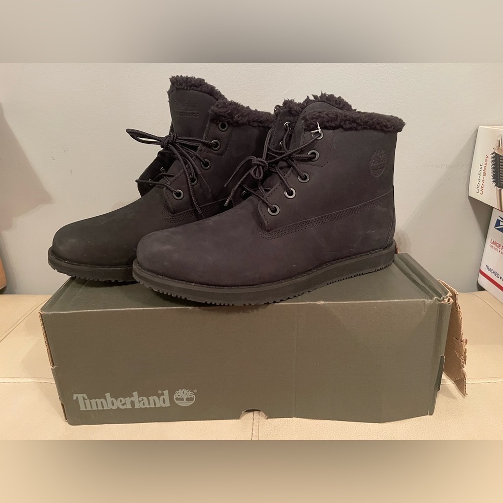 Timberland Boots Black Waterproof Size 6.5y Brand New W/Box. Lined, Super Warm.